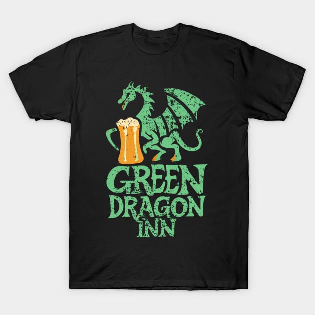 Green Dragon Inn - Typography - Fantasy T-Shirt by Fenay-Designs